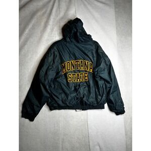 Vintage MV Sport Montana State Bobcats Hooded Jacket Mens Medium Teal‎